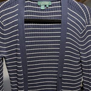 Ralph Lauren Navy striped button cardigan